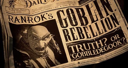 Daily Prophet reports goblin rebellion orchestrated by Ranrok in Hogwarts Legacy (2022), Warner