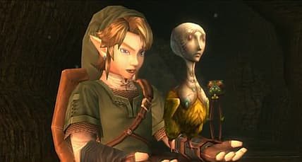 Link finds Ooccoo and looks at it with confusion and disgust via The Legend of Zelda: Twilight