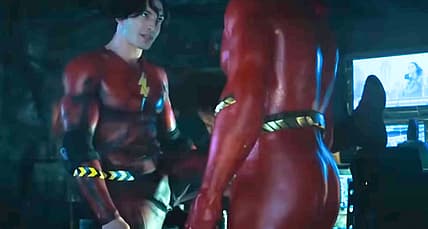 New 'The Flash' Clip Shows Barry Allen Sawing Off Batman Ears With Box Cutter To Create Flash Suit