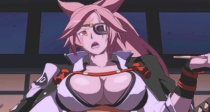 Baiken (Mayumi Asano) stands victorious in Guilty Gear -Strive- (2021), Arc System Works