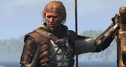 Edward (Matt Ryan) and Adéwalé (Tristan D. Lalla) come to an agreement in Assassin's Creed IV