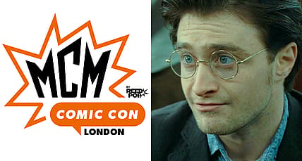 Harry Potter (Daniel Radcliffe) sees his son off to Hogwarts in Harry Potter and the Deathly