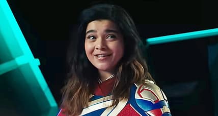 Ms. Marvel (Iman Vellani) prepares to activate the Quantum Bands in The Marvels (2023), Marvel