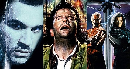 Split image of Highlander: The Source, Highlander (1986) and Highlander 2: The Quickening