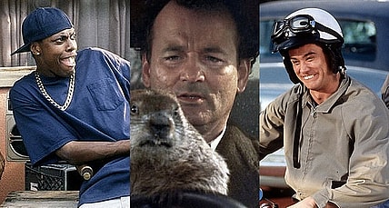 Split image of Friday, Groundhog Day and Dumb & Dumber