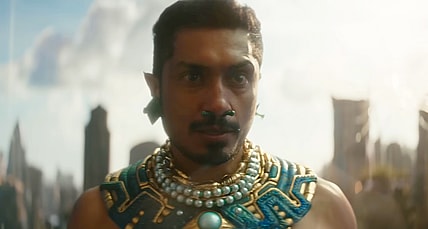 Namor (Tenoch Huerta) taunts Queen Ramonda (Angela Bassett) in Black Panther: Wakanda Forever (2022), Marvel Entertainment via YouTube