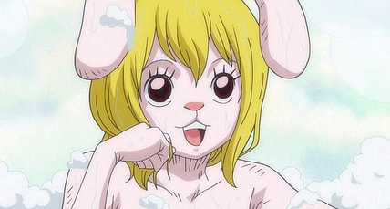 Carrott (Kanae Itō) takes a bath on the Thousand Sunny in One Piece Episode 827 "A Secret Meeting! Luffy vs. the Fire Tank Pirates" (2018), Toei Animation Co. Ltd.