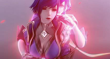 Violet's mind is assaulted by illusions of herself prior to acquiring her Demonic Morphed skin via Arena of Valor (2016), Level Infinite, Garena