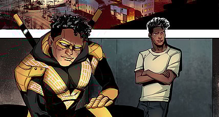 Excerpt of the cover of 'Dizchord' #1 by C. S. Johnson.