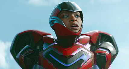 Riri Williams (Dominique Thorne) prepares for takeoff in Black Panther: Wakanda Forever (2022), Marvel Entertainment