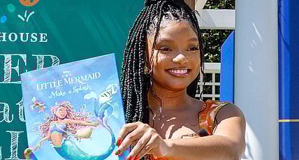 WASHINGTON, DC - APRIL 10: The Little Mermaid's Halle Bailey reads The Little Mermaid: Make a Splash in the Reading Nook during The White House Easter Egg Roll on April 10, 2023 in Washington, DC. (Photo by Tasos Katopodis/Getty Images for Disney)