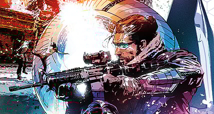 The Saints protagonist in profile on the cover of The Saints: Awakening.