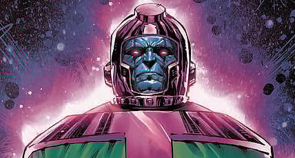 Kang the Conqeuror takes on (almost) all of the original Avengers on Patrick Gleason's Stormbreakers variant cover to Kang the Conqueror Vol. 1 #1 (2021), Marvel Comics