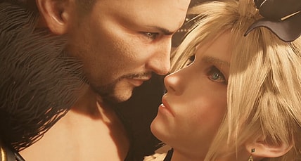 Andrea Rhodea (Trevor Devall) calls Cloud's (Cody Christian) drag is "perfection" in Final Fantasy VII (2020), Square Enix