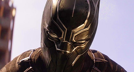 The Black Panther (Chadwick Boseman) makes his MCU debut in Captain America: Civil War (2016), Marvel Entertainment