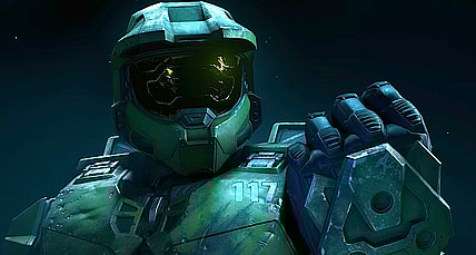 Master Chief (Steve Downes) is introduced to Cortana (Jen Taylor) in Halo Infinite (2021), 343 Industries
