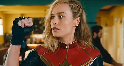 Carol Danvers (Brie Larson) discovers her powers are on the fritz in The Marvels (2023), Marvel Entertainment