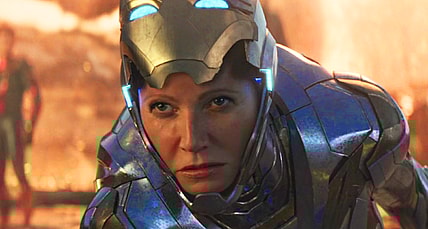 Pepper Potts (Gwenyth Paltrow) dons the Rescue armor in Avengers: Endgame (2019), Marvel Entertainment