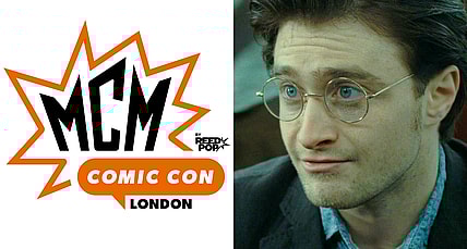 MCM London Comic-Con Official Logo / Harry Potter (Daniel Radcliffe) sees his son off to Hogwarts in Harry Potter and the Deathly Hallows - Part 2 (2010), Warner Bros. Pictures