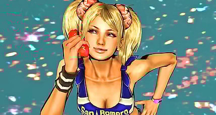 Juliet (Tara Strong) answers the call in Lollipop Chainsaw (2012), Kadokawa Games