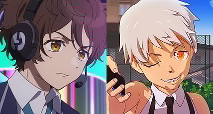 Shun Tokinoya (Kensho Ono) fights for the lead in Protocol: Rain (2023), Team Kitsune / Yutaka Akitsu (Shūichi Uchida) taunts Goro Ono (Kazuki Ura) in Kamierabi God.app (2023), Unend