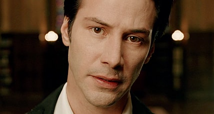 John Constantine (Keanu Reeves) demands to meet with Gabriel (Tilda Swinton) in Constantine (2005), Warner Bros. Pictures