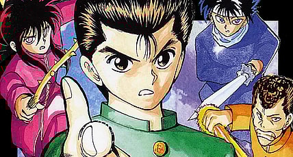 Team Urameshi is ready for a fight on Yoshihiro Togashi's cover to Yu Yu Hakusho Vol. 4 "Training Day" (1991), Shueisha