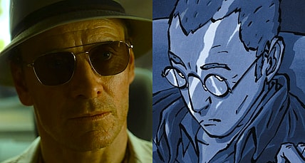 The Killer. Michael Fassbender as an assassin in The Killer. Cr. Netflix ©2023. / The Killer Vol. 1 Issue #1 "Long Fire, Part One" (2006), Archaia. Words by Matz, art by Luc Jacamon.