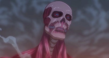 The imposing Colossus Titan from Attack on Titan Season 3 (2023), MAPPA