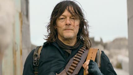 Daryl (Norman Reedus) is introduced to Valentina (Irina Björklund) and her crew of survivors in The Walking Dead: Daryl Dixon Season 3 Episode 3 "El Sacrificio" (2025), AMC