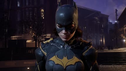 Batgirl (America Young) says goodbye to her father in Gotham Knights (2022), Warner Bros. Montreal