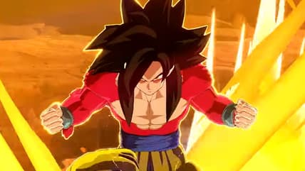 Goku (Masako Nozawa) achieves his Super Saiyan 4 form in DRAGON BALL: Sparking! ZERO (2024), Bandai Namco