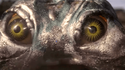 Hedorah in a flying form stares into your soul in Godzilla vs Hedorah (1971), Toho Co. Ltd