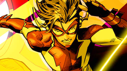 Impulse attempts to change the timeline on Dan Mora's variant cover to The Flash Vol. 6 #26 (2025), DC