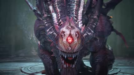 Asterion scanning the hero's party in MIR5 (2025), WeMade.