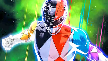 Tommy cycles through the Morphin' Grid on Dan Mora's variant cover to the Mighty Morphin Power Rangers 30th Anniversary Comic Special Vol. 1 #1 (2023), BOOM! Studios