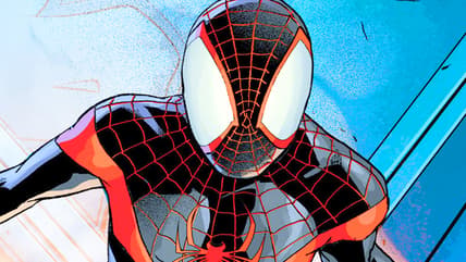 Miles Morales stands ready to fight alongside Jessica Drew on Sara Pichelli and Rainier Beredo's cover to Ultimate Comic Spider-Man Vol. 1 #17 "United We Stand: Part 3" (2012), Marvel Comics