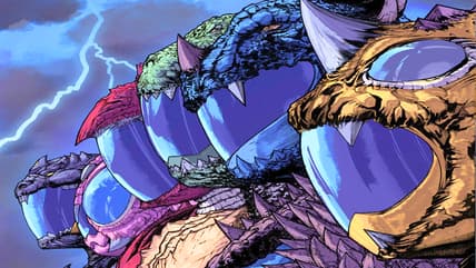 The Kaiju Rangers assemble on Alex Sanchez's variant cover to Godzilla vs. The Mighty Morphin Power Rangers II #4 (2024), BOOM! Studios