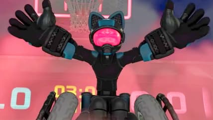 A player is ready to shoot some hoops in Drag x Drive (2025), Nintendo
