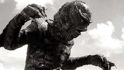 The Creature (Tom Hennessy) knows how SeaWorld treats employees so he is making a break for it in Revenge of the Creature (1955), Universal Pictures