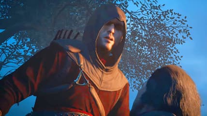 Thomas de Carneillon (N/A) fells one of Jacques de Molay's (N/A) Templar henchmen in