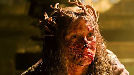 A Cordycept Stalker (Rebecca Ferguson) attacks Ellie (Bella Ramsey) in The Last of Us Season 2 Episode 1 "Future Days" (2025), HBO