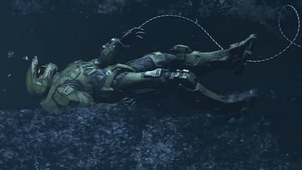 Master Chief (Steve Downes) is found drifting through space in Halo Infinite (2021), Xbox Game Studios