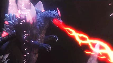 SpaceGodzilla rains fire in Godzilla vs. SpaceGodzilla (1994), Toho Co. Ltd.