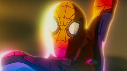 Spider-Man (Hudson Thames) flees an outpouring of Infinity Stone energy in Marvel Zombies Season 1 Episode 3 (2025), Marvel Entertainment