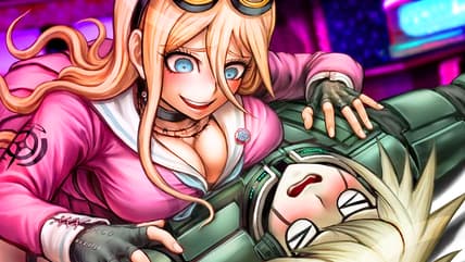 Miu Iruma (Haruka Ishida) performs direct maintenance on K1-B0's (Tetsuya Kakihara) AI capabilities in Danganronpa V3: Killing Harmony (2017), Spike Chunsoft