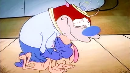 Stimpy cradles Ren (both Billy West) after he succumbs to Space Madness in The Ren & Stimpy Show Season 1 Episode 5 "Space Madness" (1991), Nickelodeon