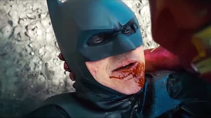 Batman (Michael Keaton ) sacrifices himself for absolutely no reason in The Flash (2023), Warner Bros. Pictures