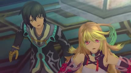Jude (Tsubasa Yonaga) and Milla (Miyuki Sawashiro) on guard in Tales of Xillia Remastered (2025), Bandai Namco Entertainment