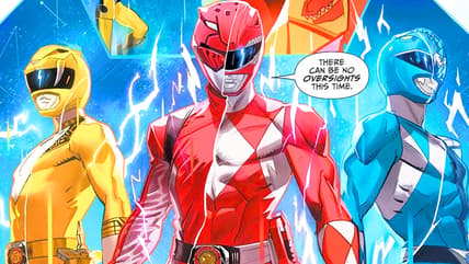 The Emissaries vow to assist the Rangers in protecting the Morphin' Grid on Dan Mora's story variant cover to Mighty Morphin' Power Rangers Vol. 1 #40 (2019), BOOM! Studios